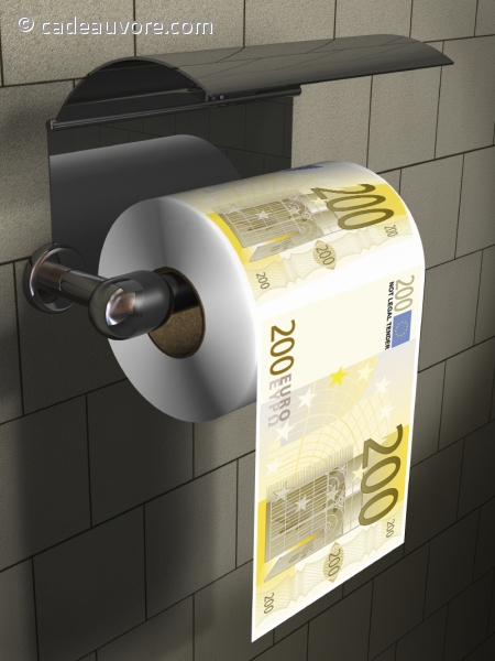 Rouleau de Papier Toilette Billets de 100 Euros